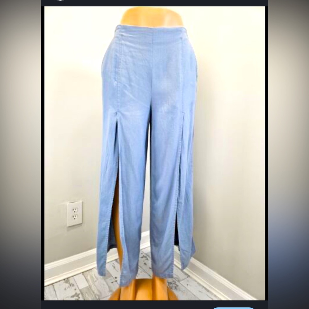 Split leg linen jean pant XL